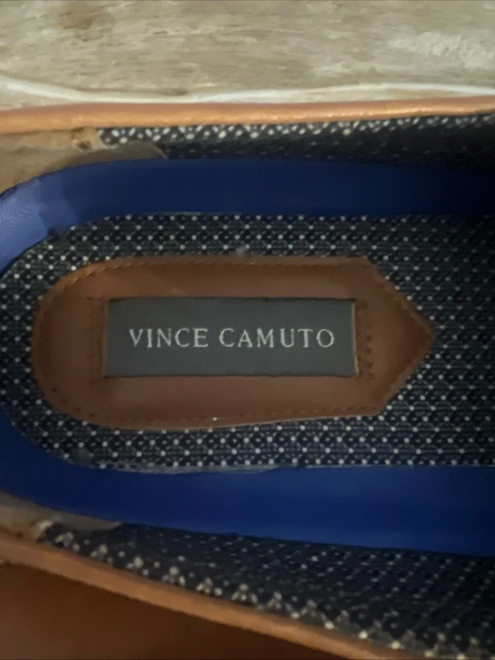 Vince Camuto Brown Leather Penny Loafers